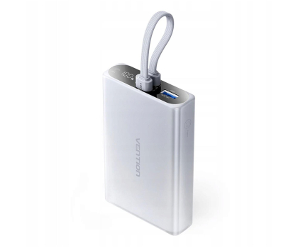 Powerbank Vention Powerbank 10000 mAh USB-C Lightning USB-A 22,5W szary